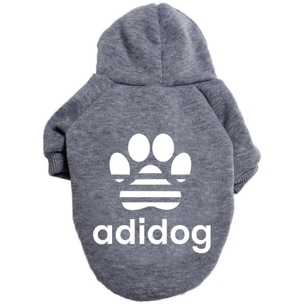 Dog Adidog apparel hoodie on