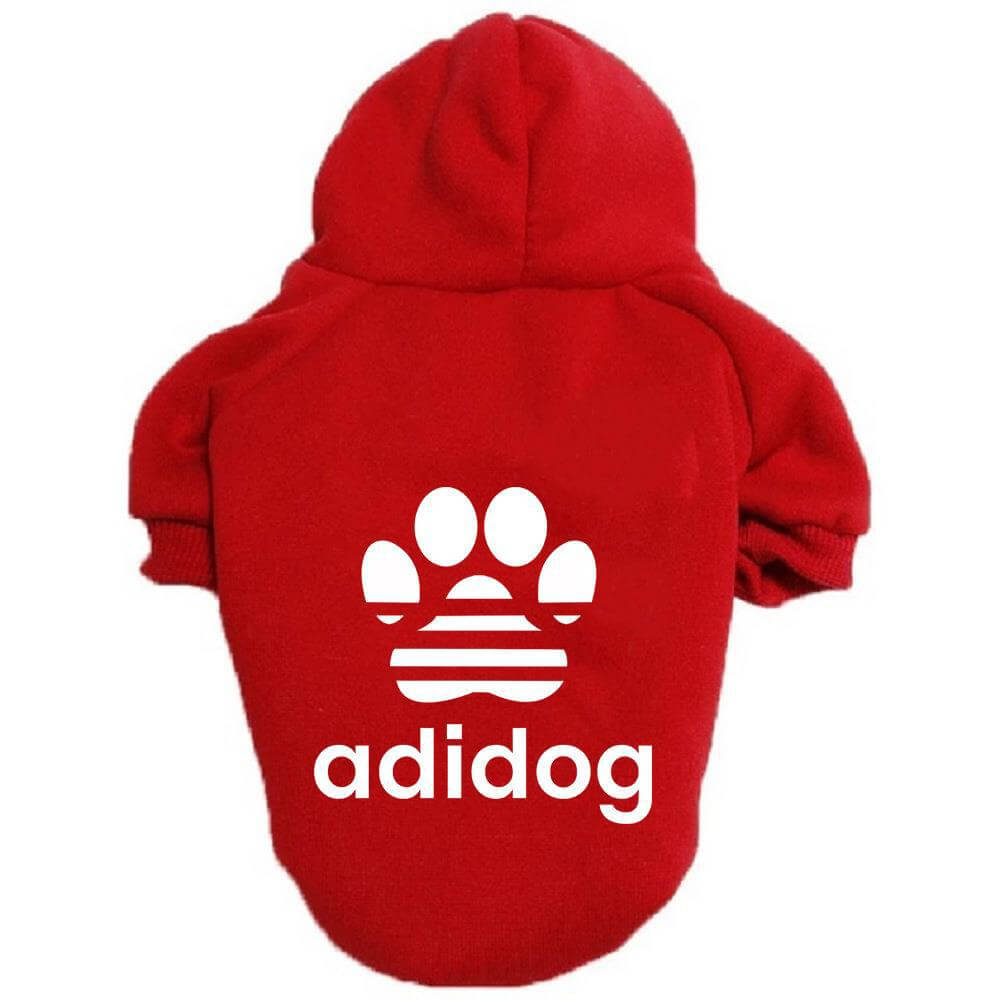 Dog Adidog apparel hoodie on